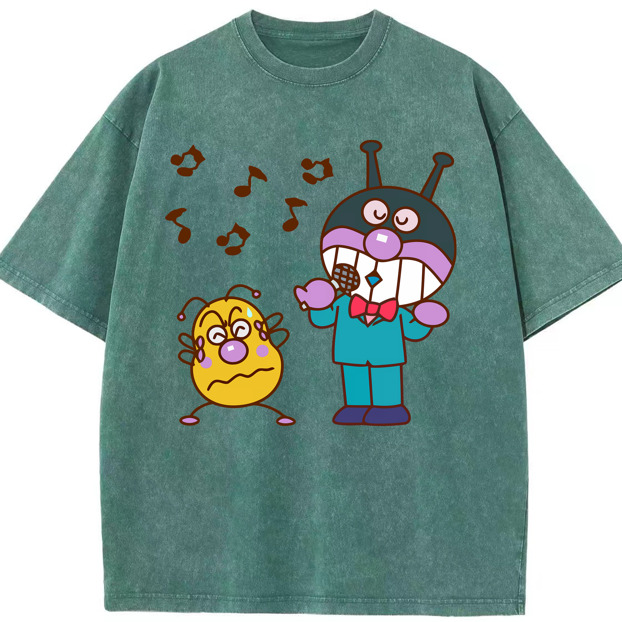 （画像用） アンパンマン Anpanman 綿100% ヴィンテージ風 半袖Tシャツ（フロントプリント）